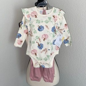 Burt’s Bees baby pumpkin 2 piece set 12M